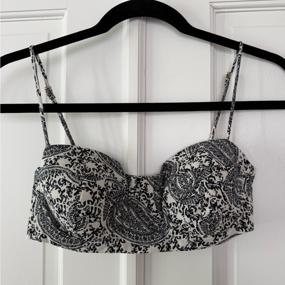 Chic Black and White Paisley Bralette